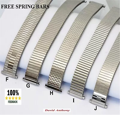 BEST-ADJUSTABLE Expanding 18mm - 22mm Watch Bracelet STAINLESS STEEL 5 Designs • £11.95