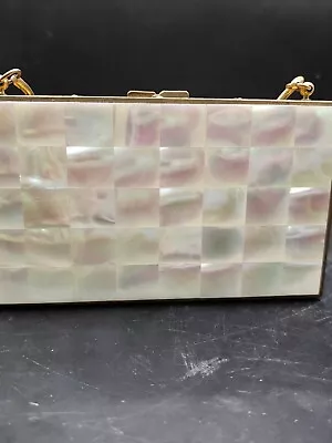 Minaudiere Cigarette Evening Bag Compact -Vintage Mother Of Pearl • $125