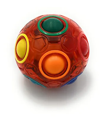 Magic Rainbow Fidget Ball Red Toy Speed Cube Brain Teaser Stress Relief For All • £39.99