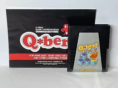 Qbert Atari 2600 1983 Parker Brothers Authentic Cartridge Manual Cleaned Tested • $17.99