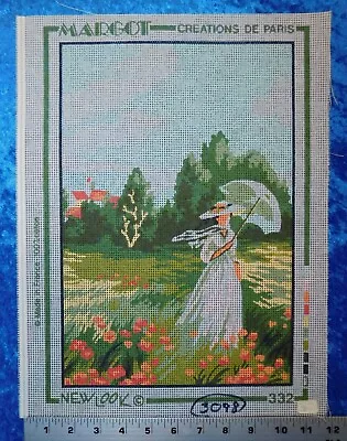 Margot De Paris WOMAN WITH UMBRELLA #332 Needlepoint Canvas 10/20 Mesh PENELOPE • $39.99