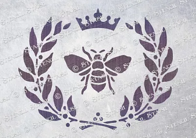 Bee & Crown STENCIL 4 Sizes BC  Queen Bee Vintage Furniture SUPERIOR 250MYLAR • £5