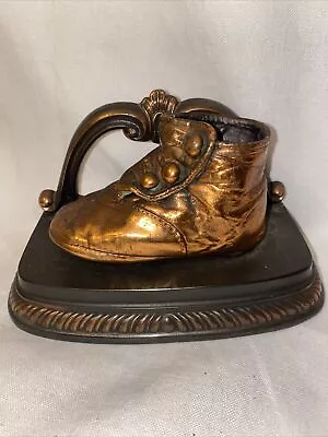 MASON MASTERPIECES Heirlooms Of Babyhood Bronzed Babyshoe Single Bookend • $12.95