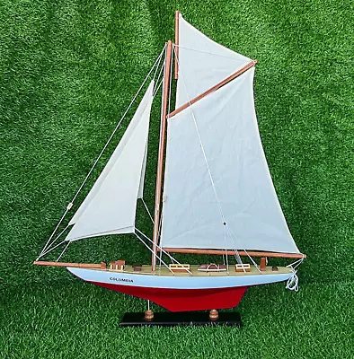 $100 • Buy Vintage Red Columbia Sailboat Wooden Handmade Unique Birthday Gift Home Decor