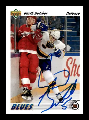 1991-92 Upper Deck # 397 Garth Butcher Autograph Signed Card (B2) St Louis Blues • $9.99