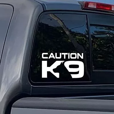 Caution K9 White Vinyl Graphic Decal - Car Truck Windows Auto Camper SUV • $4.20