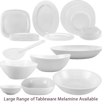 Melamine Plastic Soup Plate Platter Tray Serving Bowl Rice Spoon Dining Set • £12.95