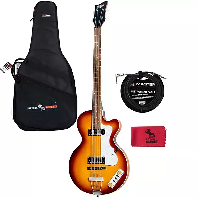 Hofner HI-CB-PE-SB Ignition Club Bass Sunburst Bag Cable & Cloth • $484.99