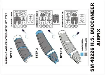 H.S. BUCCANEER CANOPY PAINTING MASK For AIRFIX MODEL KIT 1/48 MONTEX SM48226 • £5.99