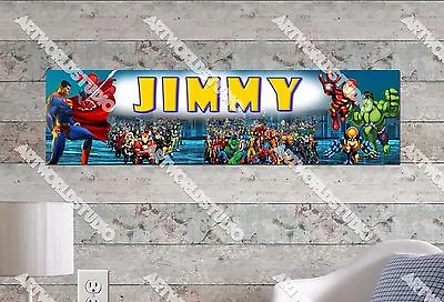 $18 • Buy Personalized/Customized Super Hero Name Poster Wall Art Decoration Banner