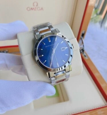 $171.22 • Buy New Genuine Burberry The City Bu9031 Swiss Silver & Blue Dial Tone Watch Gift