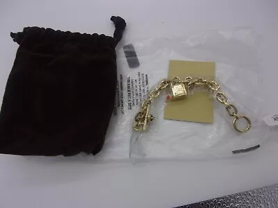 Michael Kors MK Gold Motif Padlock Bracelet NEW MSRP $125 • $49.99
