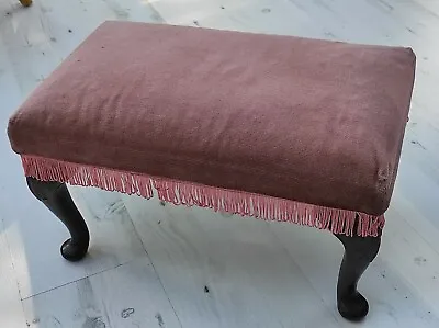 £48.99 • Buy Sherborne Foot Stool Traditional - Velvet Upholstery, Adjustable, Dusky Pink Vgc