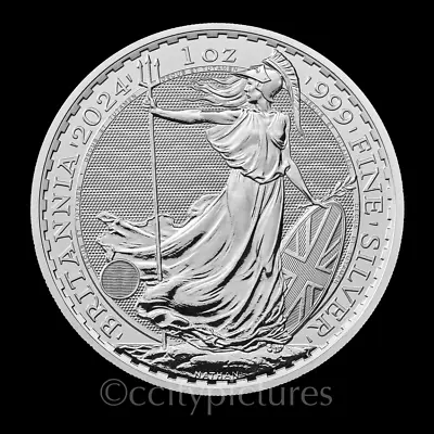 2024 1 Oz 999 Silver UK Britannia Royal Mint £2 GEM BU Coin From Mint Roll #5 • $32.99