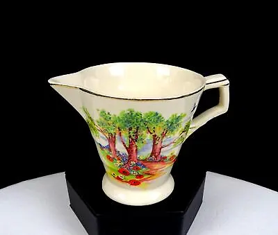 H&K Tunstall England Porcelain 4246 Country Path Banded 2 3/4  Creamer 1940s • $17.47