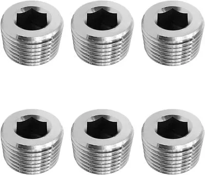 1/16  NPT Pipe Plug Male Thread Fitting Countersunk Internal Hex Head(Pack Of 6) • $14.95