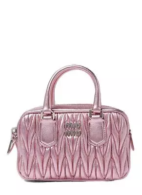 Miu Miu Matelassé Logo Plaque Zip Tote • $1332.51