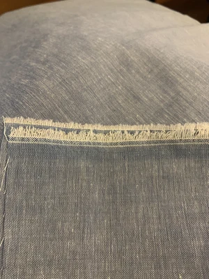 $35.99 • Buy 6 Yards Vintage Stiff Cotton Blue Chambray Fabric 62” Wide