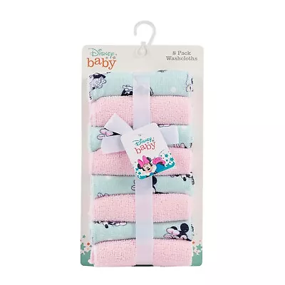 Disney Baby Girls 8-Pack Minnie Mouse Washcloths Set For Bath | Baby Shower Gift • $9.99