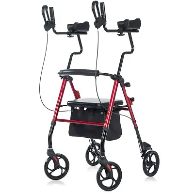 OEM ELENKER Walker Upright Rollator Walker Medical Aid Seat Back 4 Wheel Walking • $102.79