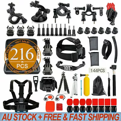 216pcs Accessories Pack Case Chest Head Floating Monopod GoPro Hero 8 7 6 5 4 3+ • $33.98