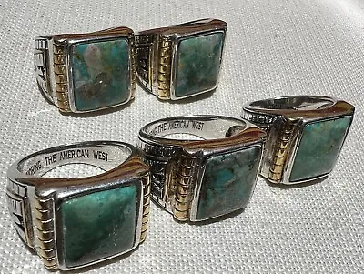 Mens BGE Sterling Silver Gold Thunderbird Turquoise Ring Bradford Pick Size BIG • $105