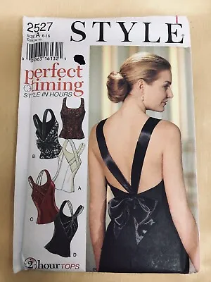 Style 2527 Vtg 90s Sewing Pattern Sleeveless Party Strappy Tops Fitted Vest 6-16 • £3