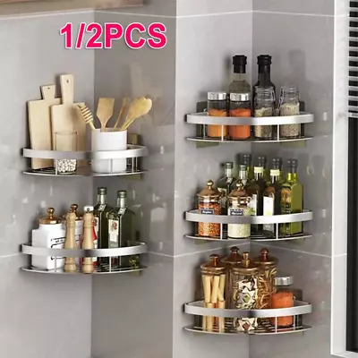 1/2PCS Bathroom Shelf Rack Storage Corner Shower Caddy Self Adhesive Organiser • $14.99