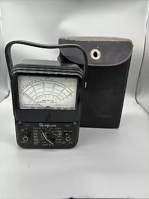 SIMPSON ELECTRIC ANALOG  MULTIMETER MODEL 260  Untested- No Probes With Case • $40