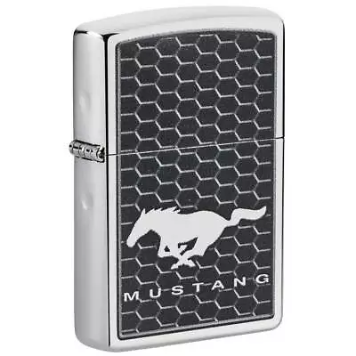 Zippo Windproof Lighter Ford Mustangs Design High Polish Chrome Finish 49328 • $27.65