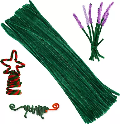 100 Pieces Pipe Cleaners Chenille Stem Solid Color Pipe Cleaners Set Pipe Clean • $17.93