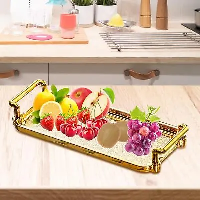 £10.21 • Buy Serving Tray With Handles Decorative Tray For Desktop Toilet Organizer