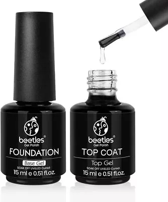 £12.99 • Buy Beetles No Wipe Gel Top Coat And Base Coat Set Long Lasting Gel Polish