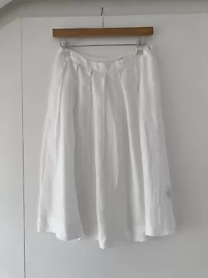 VELVET BY GRAHAM & SPENCER White Linen Midi Skirt XS • £15