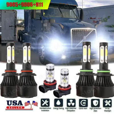 For Volvo VNL VNM630 670 730 780 2004-2015 Combo LED Headlight Fog Bulbs Hi-Lo • $39.39