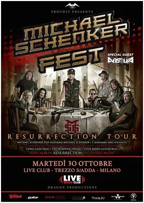 MICHAEL SCHENKER  RESURRECTION TOUR  2018 MILAN CONCERT POSTER-Heavy Metal Music • $19.32