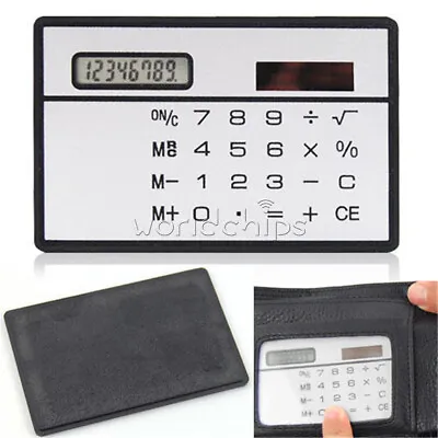 £2.60 • Buy 2PCS Lot 8 Digits Thin Mini Slim Credit Card Solar Powered Pocket Calculator