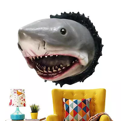 3D Wall Mount Realistic Shark Head Decor Resin Wall Art Sculpture Crafts Decor  • $17.64