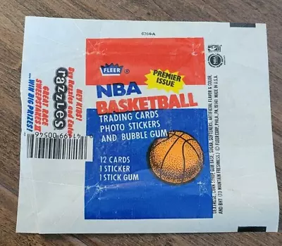 1986-87 Fleer Nba Basketball Card Wrapper Michael Jordan Bulls Rookie Razzles • $24.99