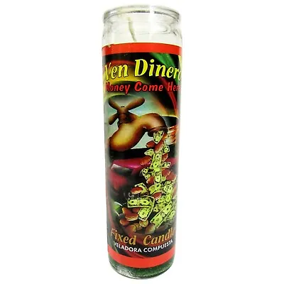 Veladora Ven Dinero Compuesta Verde / Money Come Aromatic Fixed Candle Green • $8.99