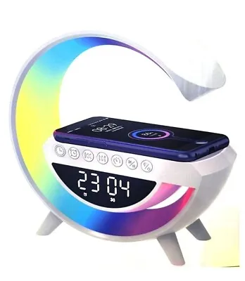 BT Smart G Lamp Wireless Mobile Charging Speaker Alarm Clock Bluetooth & Light • £21.22