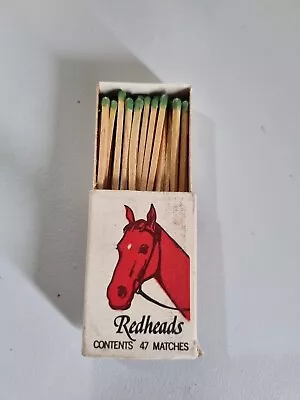 Vintage Redheads Matchbox WA Horse Full Box Green Tipped Matches • $10