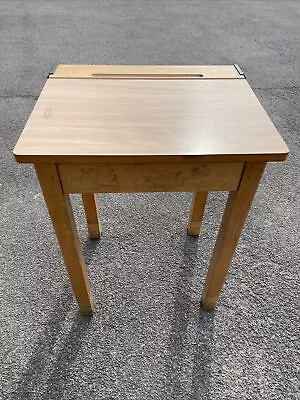 £20 • Buy Vintage Used Wooden School Desk - Unique, Retro. Many Available, Extra Long Legs