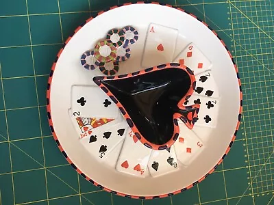 World Bazaars Poker Cards Themed Serving Chip & Dip Platter X 1 (2 Available). • £15