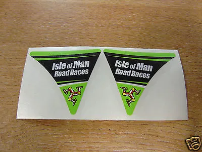 £2.99 • Buy Isle Of Man Road Races - TT Visor Corner Decal Sticker - GREEN