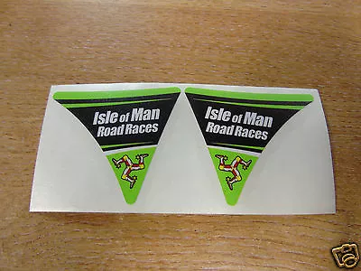 £2.99 • Buy Isle Of Man Road Races - TT Visor Corner Decal Sticker - GREEN