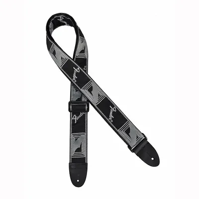 NEW Fender 2  Monogrammed Guitar Strap BLACK/LT GREY/DK GREY #099-0681-543 • $15.27