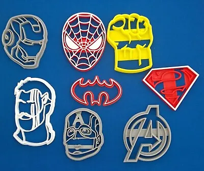 £19.99 • Buy Superheroes Cookie Cutters Set Of 8 Avengers Batman Superman