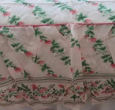 Vintage NIP Pink Rosebuds Satin Bedspread Sweet Pea Full Unused Made USA • $52.79