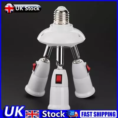 E27 Splitter 3 Heads Lamp Base Adjustable LED Light Holder Adapter Socket UK • £8.09